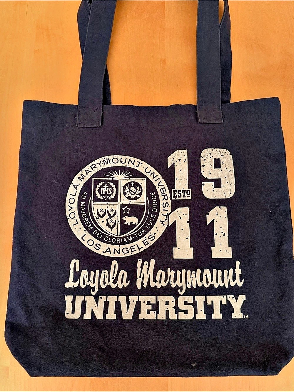 Loyola Marymount University 1911 Tote Bag Black & White. Used